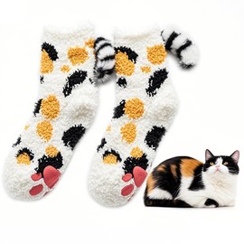 Benefeet Sox Women Fuzzy Socks Funny Cat Gifts Cozy Soft Fluffy Winter Warm Sleeping Cute Animal Slipper Socks for Cat Lover