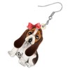 BAMAY Adorable Basset Hound Earrings Acrylic Dangle Drop Funny Puppy