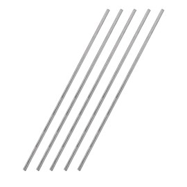 TOP-VIGOR 5Pcs 3mm x 300mm 304 Stainless Steel Round Rods, Metal Solid Round Shaft Rods Lathe Bar Stock for DIY Crafts Car Helicopter Airplane Model