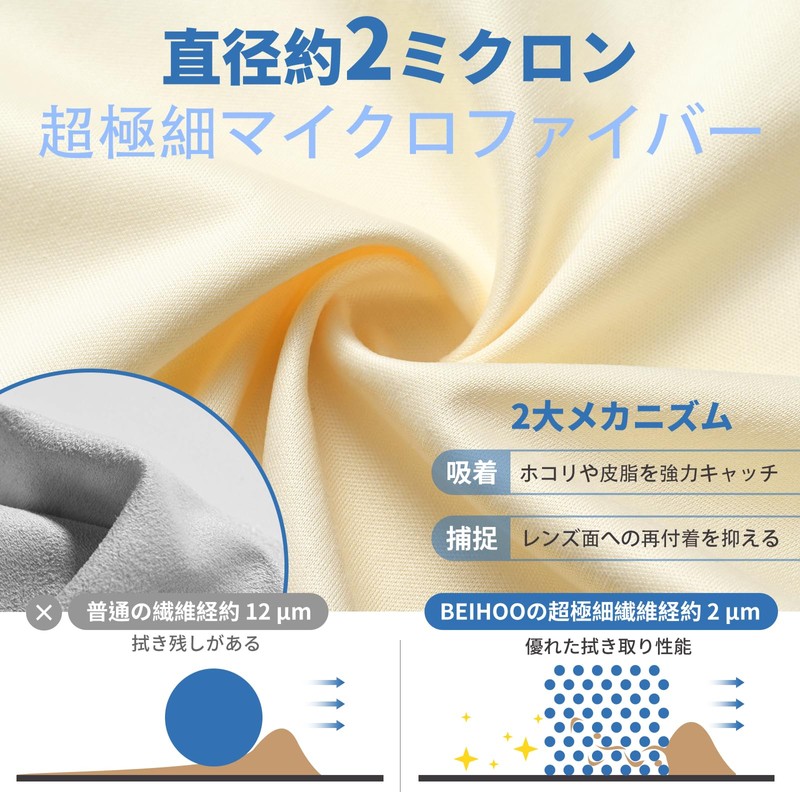 BEIHOO Eyeglass Cleaning Cloth Cross [Ultra-fine Fiber · Roll Lock