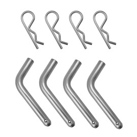 Gasedin 4 PCS Trailer Hitch Pin & Clip, 5/8-Inch Diameter Trailer Hitch Pin & Clip with Grooved Head, Zinc Trailer Hitch Locking Pin & Clip Fit for 2" Receiver, Universal Car Accessories