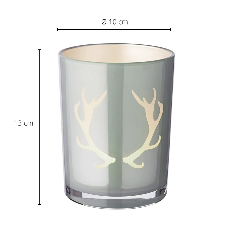 EDZARD Ati Lantern Height 13 cm, Diameter 10 cm, Antlers
