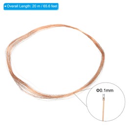 PATIKIL 20M Solid Bare Copper Wire 42 Gauge 99.9% Pure Copper Wire 0.1mm Soft Beaded Wire Metal Plant Stem Ties for Jewelry Crafting 20M