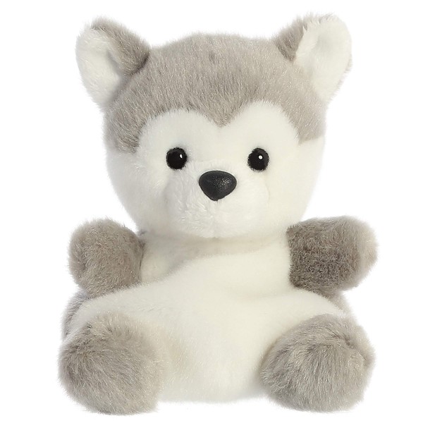 Aurora® Adorable Palm Pals™ Busky Husky™ Stuffed Animal - Pocket-Sized Fun - On-The-Go Play - Gray 5 Inches