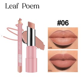 4-Piece Lipstick Lip Liner 2-in-1 Package, No Stains on the Cup Lip Liner Long Lasting Waterproof Matte Lipstick Lipstick Kit Gloss Lipgloss:_01#02#04#06#