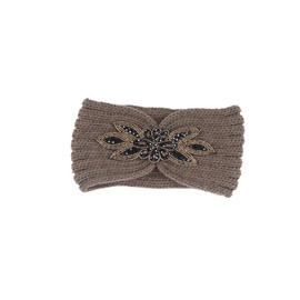 Mikinona Knitted Hair Band for Women Minimalist Woolen Yarn Headwrap Flower Pattern Warm Comfortable Headband for Winter for Everyday Wear Khaki