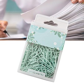 70Pcs Metal Paper Clips Clamps Paper Clips Assorted Colors for Paperwork Office School Use (Mint Green)