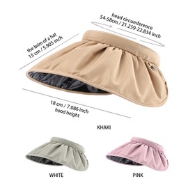 LDFAWJM New Women's Sun Hat Shell Sun Visor Hat Foldable Wide Brim Beach Sun UV Visor Protection Breathable Adjustable Summer Hat(Khaki)