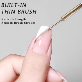 SUTOKAKA Metallic Liner Nail Art Gel 2pcs 8ml Silver Bronze Gold Mirror Chrome 3D Effect Gel Nail Polish for Painting Drawing Line Swirl Build in Thin Brush Soak Off UV/LED Manicure Set