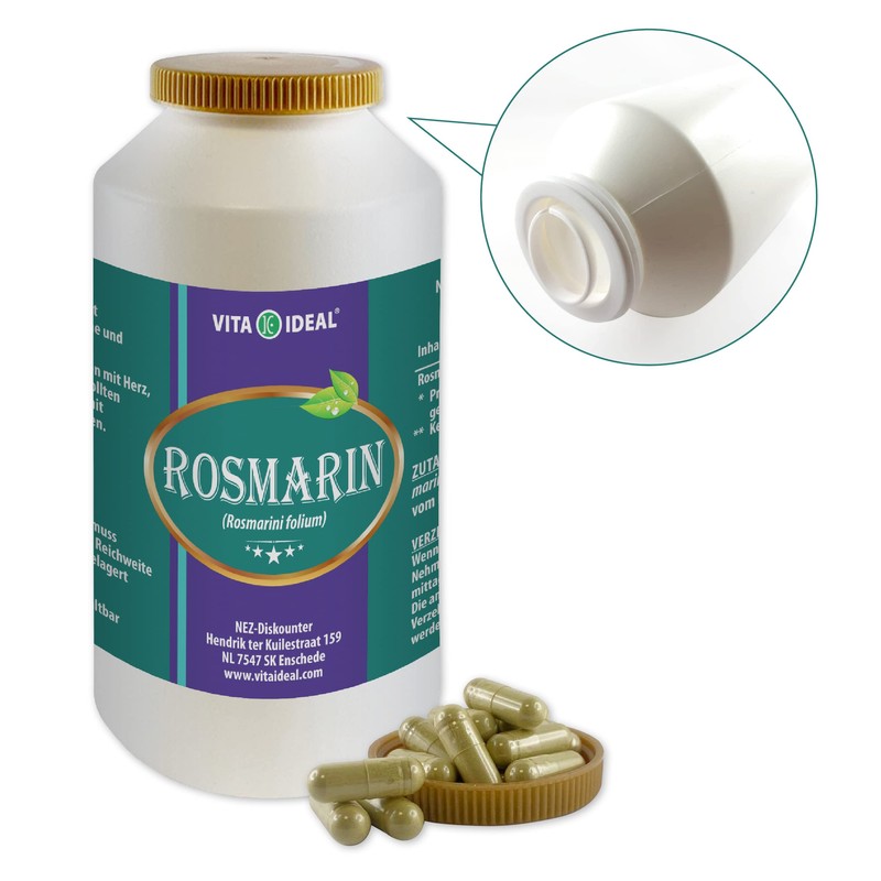 Rosemary, 180 Capsules 350 mg Each Pure Natural Powder, No