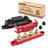 MOFEEZ Power Distribution Block Bus Bar, 4 x 5/16" Posts,