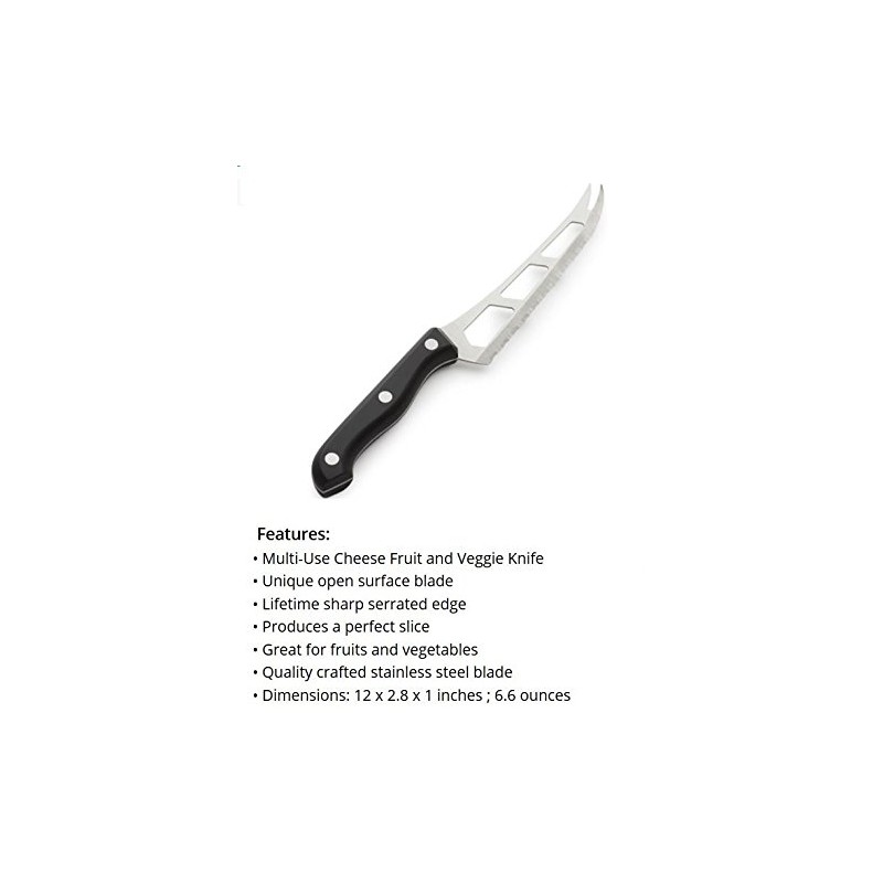 Prodyne CK-300 Multi-Use Cheese Fruit and Veggie Knife Silver