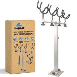 Mojiate Aluminum Crappie Fishing Rod Holder - Spider Rigging for Crappie, Sure Grip Pole Catfish Rod Holder for Saltwater Fishing Boats, Yachts & Ships(Silver)