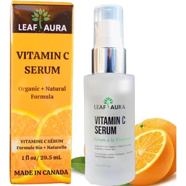 Leaf Aura Vitamin C Serum, Made with Organic+ Natural Formula, Made In Canada, 29.5ml