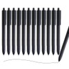 Shulaner Retractable Gel Ink Pens, 0.5mm Rollerball Gel Pen, Quick Drying Writing Rollerball Pen, Pack of 12 - Black