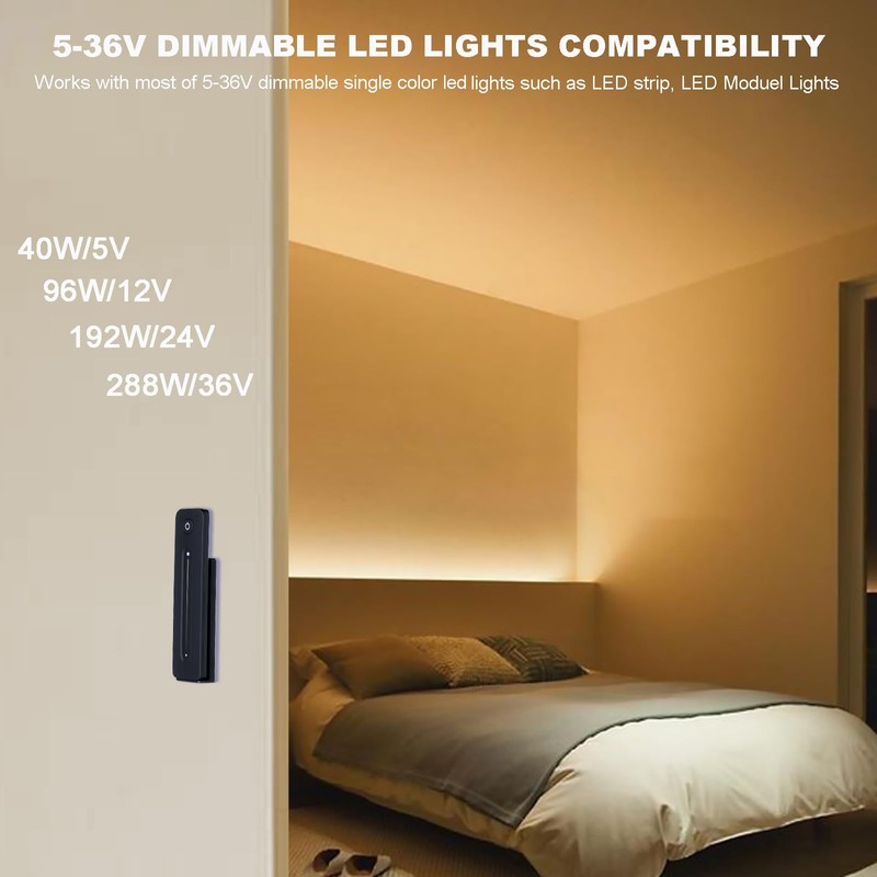 JOYLIT LED Dimmer Switch with Remote, DC 5V-36V 8A Magnetic