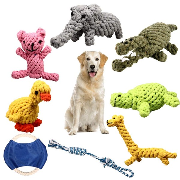 ZOUTOG Puppy Chew Toys, Set of 8 Dog Rope Toys