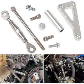 Billet Alternator Bracket Adjustable Kit for Chevy SBC 305 327 350 383 5.0L 5.7L V8 Eight Cylinder Long Water Pump Polished Aluminum for Chevy Small Block Engine