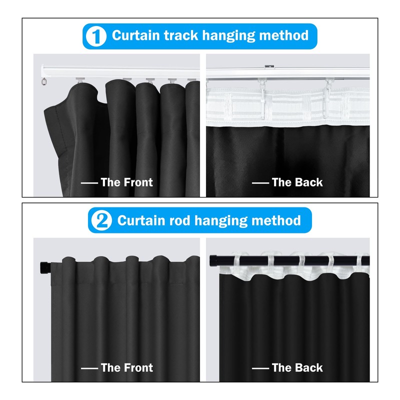 MaKefeile Room Divider Curtains Total Blackout Privacy Curtain Panel Room