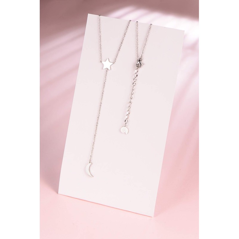 Happiness Boutique Women's Y Necklace with Pendant in Silver Colour