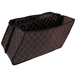 HDBUBALUS Stretched Saddlebag Liners Inserts Compatible with Harley Extended Bag Touring Electra Street Glide Road King 1993-2013 (Red Thread)