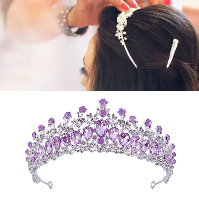 Women Wedding Crown Zinc Alloy Exquisite Rhinestone Bride Crown Hair