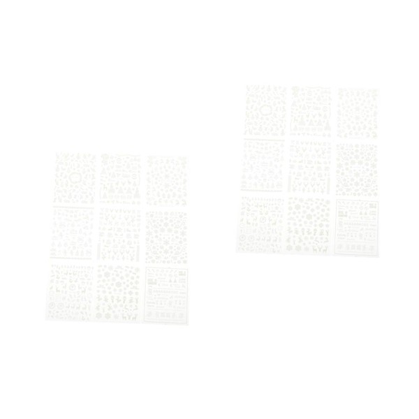 Healeved 2sets Glow in The Dark Nail Stickers Luminous Nail