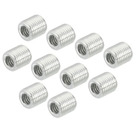 MECCANIXITY Thread Reducing Nuts Insert M10 x 1mm Male to M6 x 1mm Fine Thread Female Adapters 10mm Long Pipe Fitting Conversion Sleeve Reducer, Pack of 10
