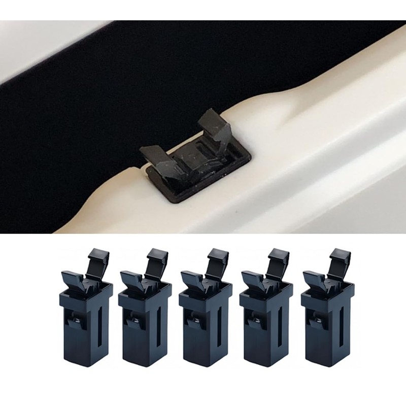 10Sets Black Plastic Trash Can Lid Lock Buckles Universal Waste