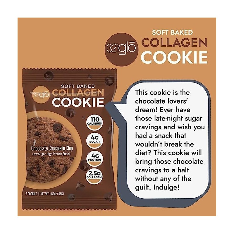 321glo Collagen Cookies | Soft Baked, High Protein Cookies |