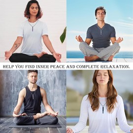 Breathing Necklace, Anxiety Necklace, 3 PCS Portable Stress Relief Breathing Necklace Set for Anxiety Relief Necklace Breathing Exercises Necklace, Christmas, Valentines Day Gift (Silver, Colored)