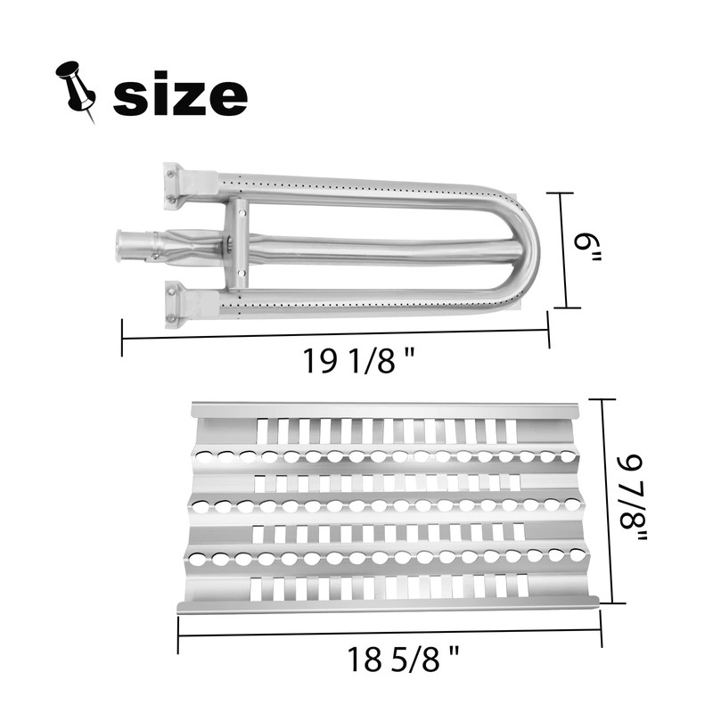 Clivimi 18” Grill Heat Plates Shield Grill Burners Radiant Tray