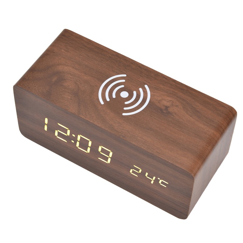 Digital Alarm Clock Wireless Charging Automatic Temperature Detection Safe Stable