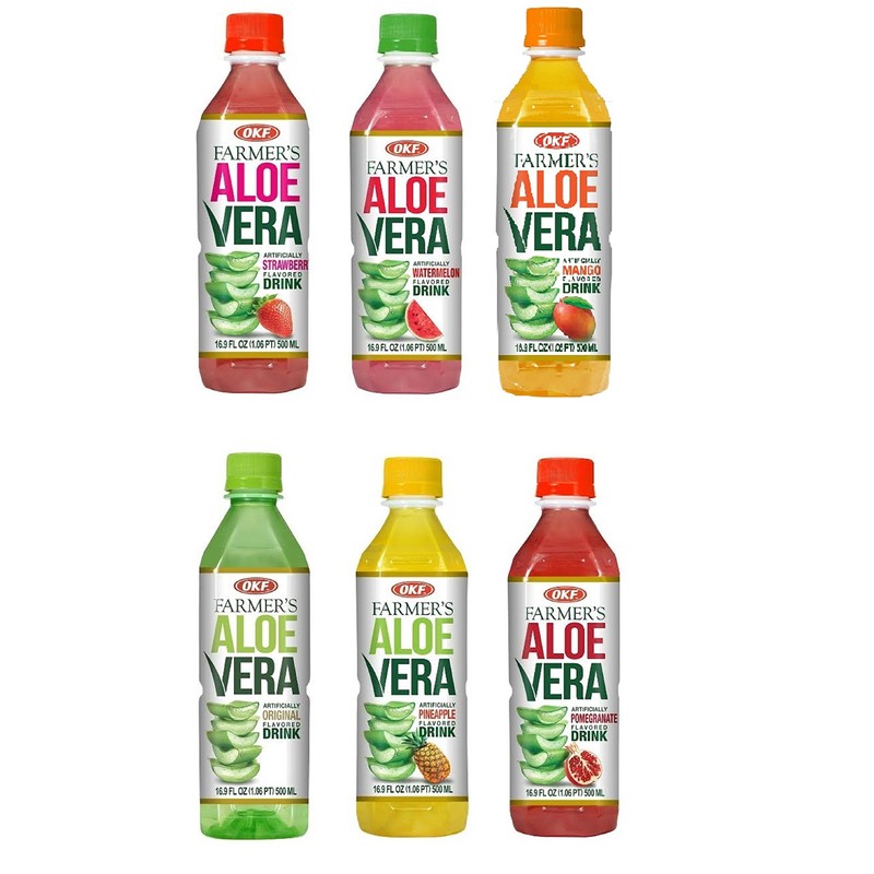 OKF Farmer's Aloe Vera Drink with Pulp Variety Pack includes