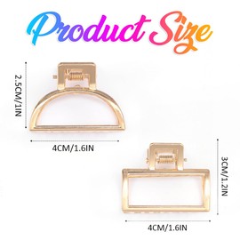 Banatra Claw Clips Small Gold Hair Clips Metal Claw Hair Clip Fancy Hair Accessories for Women and Girls (Gold)