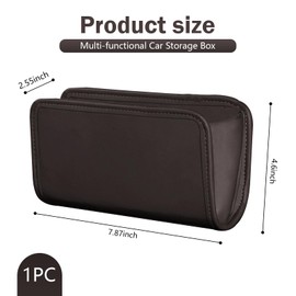 Zikefest Car Trash Can, Foldable Hanging Mini Cars Storage Bag Container for Auto, SUV, Leather Vehicle Trash Bin Car Dustbin Garbage Organizer Holder with One Roll Trash Bag (Brown)