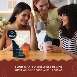 Ohana Mushrooms Ohana Red Reishi, Organic Mushrooms Powder Blend, USDA-Organic Whole Food Mushroom Supplement, Non-GMO, Gluten-Free, 7.06 oz Bag, Pack of 1