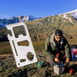 Multi herramienta tarjeta de supervivencia campismo táctica con funda. Resistente y super práctica