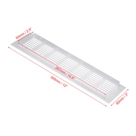 PATIKIL 12 x 3 Inch Door Air Vent Cover, Aluminum Grille Ventilation Cover Louvered with Mounting Screws for Cabinet Wardrobe Door, Silver Tone