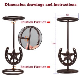 Bochino Cowboy Hat Rack Cowboy Hat Stand, Hat Display, Western Horseshoe Decor, Desk Hat Stands for Fedora, Sun Hats,Straw Hats, Cowboys Gifts for Men (4 Pack Red Bronze)