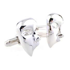 Phantom Masks Theater Theatre Opera Drama Pair Cufflinks Presentation Gift Box & Polishing Cloth