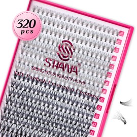 Lash Clusters 320PCS Individual Lashes, D Curl Lash Extension Clusters Lashes Wispy Natural Look, DIY Eyelash Clusters Look Like Eyelash Extensions DIY at Home by STHANA, 10D & 20D, 10-16mm Mixed