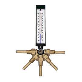 WGTC Thermometer AS5H9DC 9" Scale, 3-1/2" Stem Length, 0/120°F & -17/49°C Temperature Range Blue Spirit Filled Industrial Thermometer with ABS Case, and Adjustable Angle Stem
