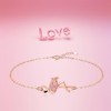 LOVGIFSET Flamingo Bracelet Sterling Silver Flamingo Bracelets for Women Rose