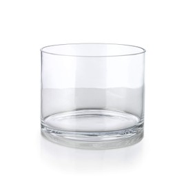 Serene Spaces Living Clear Glass Cylinder Vase, Use for Floral Arrangements or as Candle Holder, Cylindrical Shape Offers Endless Design Options, Measures 8" Diameter & 6" Tall