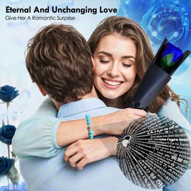 Preserved Rose Gifts for Her,Eternal Real Rose with Stem,Forever Infinity Rosebox for Mother's Day Valentine's Day Christmas Thanksgiving Mother Grandmother Wife Fiancee Wedding Birthday(Blue)