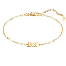 18K Gold Plated Stainless Steel Birthday Year Number Bracelet Memorable Anniversary 1989 Year Bracelet for Women Girls