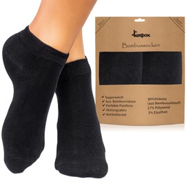 lampox Bamboo Trainer Socks (6x Pairs) - Black , size: 35-38