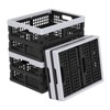 Parlynies 15 L Plastic Stackable Storage Crates, Folding Storage Basket,