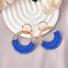 Royal Blue Earrings for Women Dainty Rattan Drop Earrings for